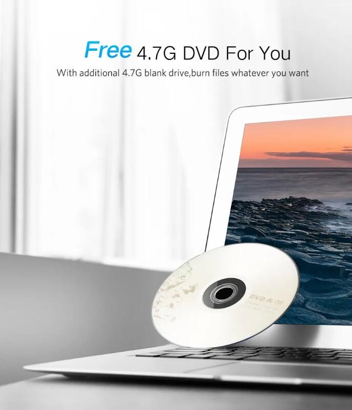 Ugreen UG40576CM138TK 50CM Ổ đĩa quang DVD RW gắn ngoài cổng USB 2.0 mỏng cao cấp - HÀNG CHÍNH HÃNG