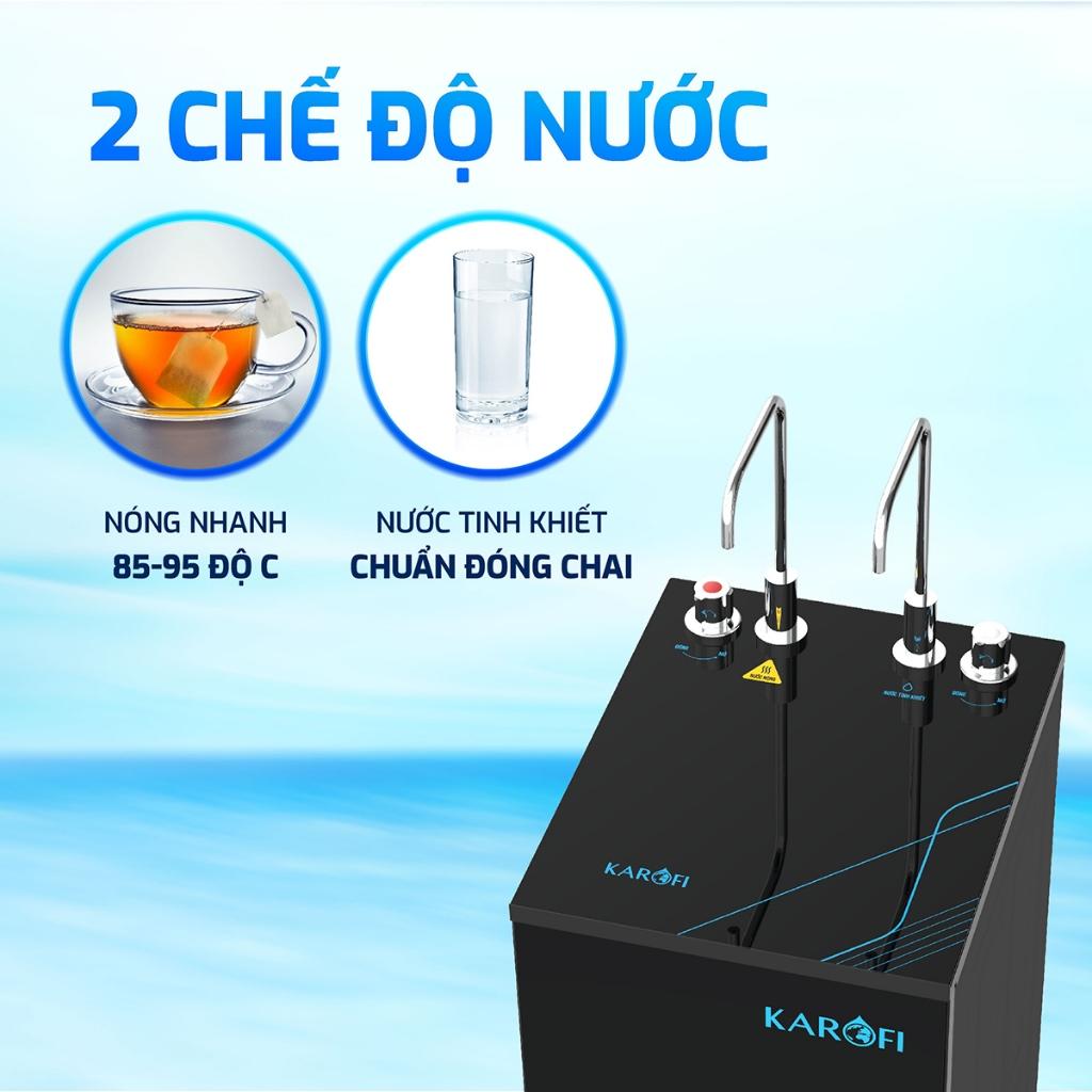 [TẶNG BỘ LÕI] Máy lọc nước NÓNG NGUỘI 11 lõi Karofi KAH-D18 - Gấp 3 Hydro-Ion-Kiềm Lắp đặt toàn quốc - Hàng Chính Hãng