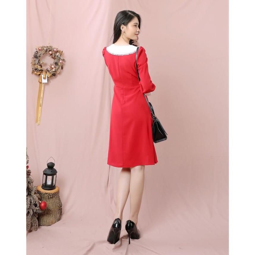 Đầm nữ tay lỡ cổ sen tiểu thư - Váy nữ cách điệu phối tay, cổ TK FASHION DK889
