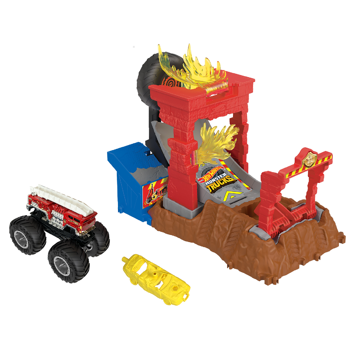 Bộ Đồ Chơi Thử Thách Monster Trucks - Chinh Phục Vòng Lửa Hot Wheels HNB90/HNB87