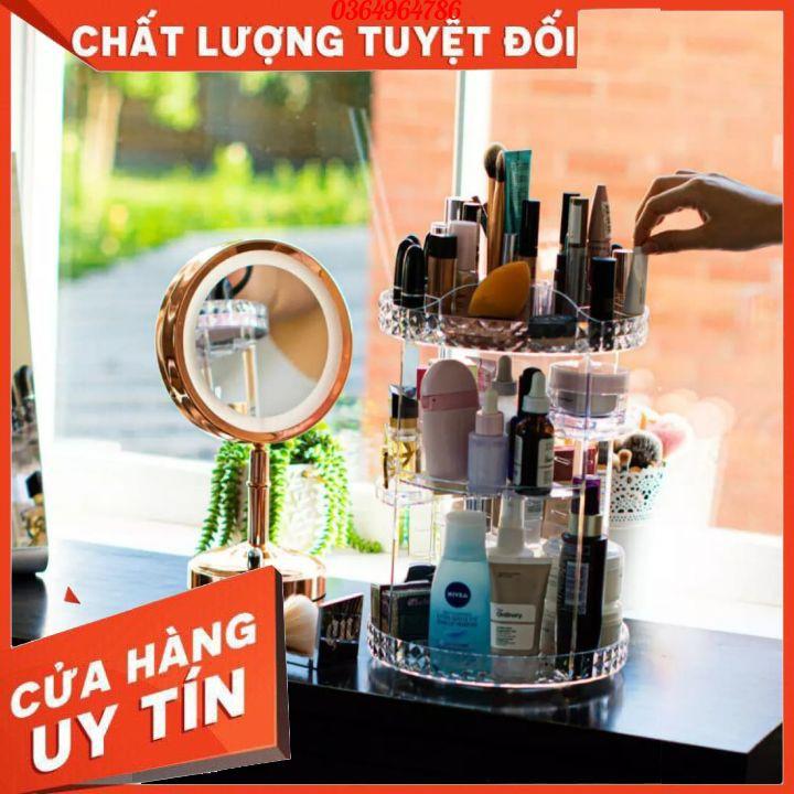 kệ đựng mỹ phẩm , kệ để mỹ phẩm , kệ mỹ phẩm xoay 360 độ ,đựng đồ trang điểm