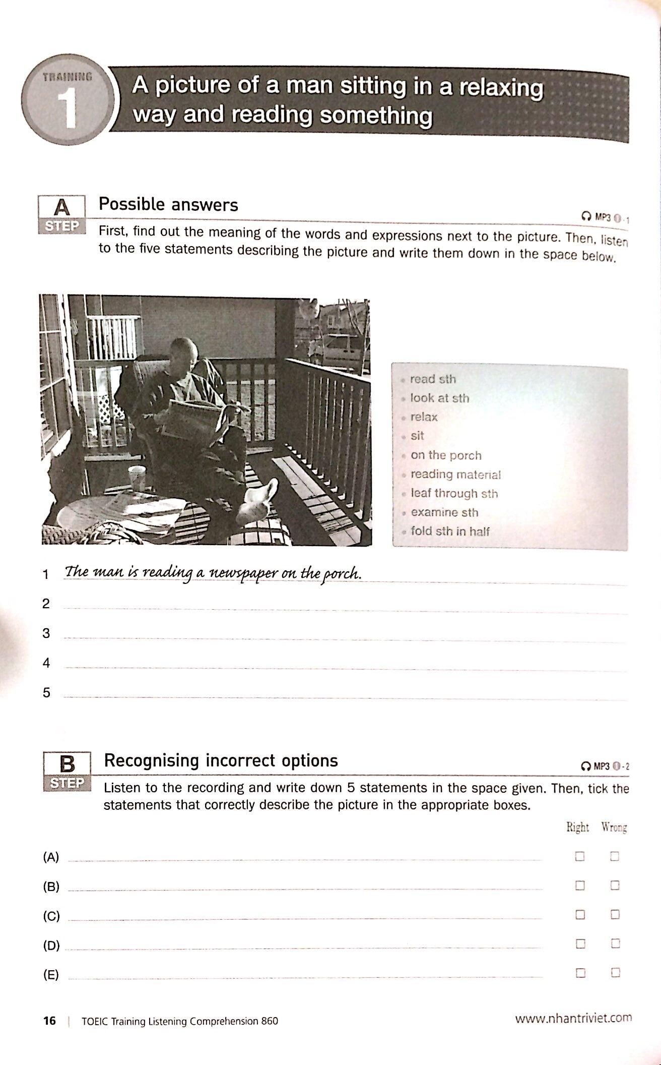 Sách TOEIC Training Listening Comprehension 860 - ảnh 11
