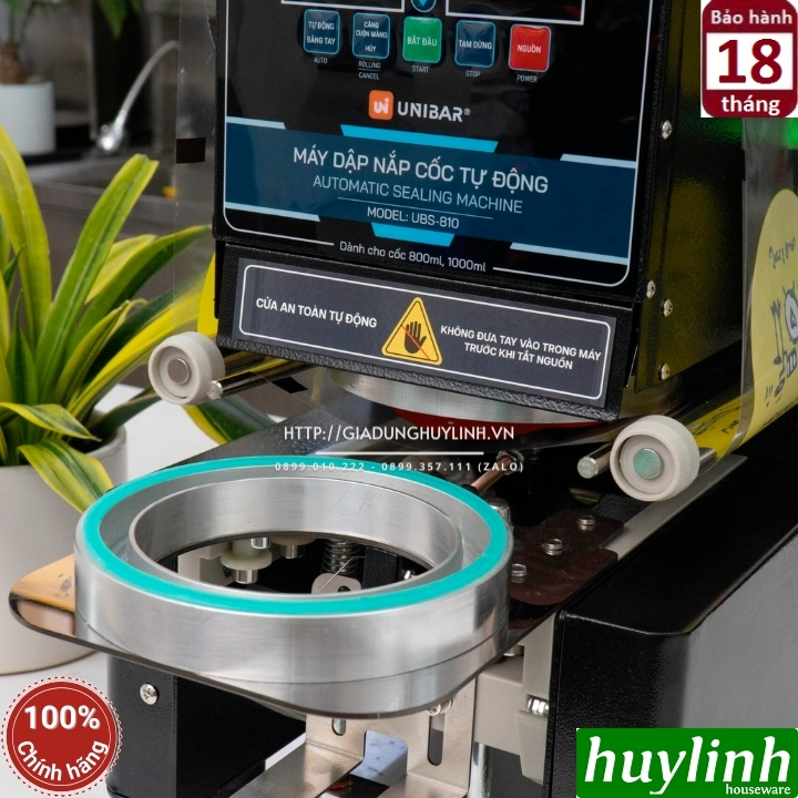 Máy dập nắp cốc tự động Unibar UBS-810 - Máy ép miệng ly 1000ml - Hàng chính hãng