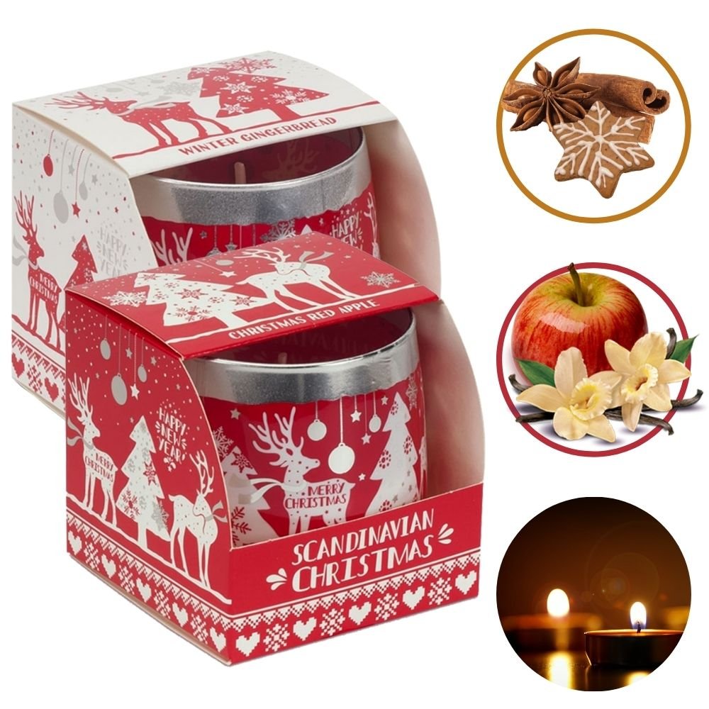 Combo 2 ly nến thơm Bartek nhập khẩu Châu Âu Scandinavian Christmas 100g - gừng, táo, quế