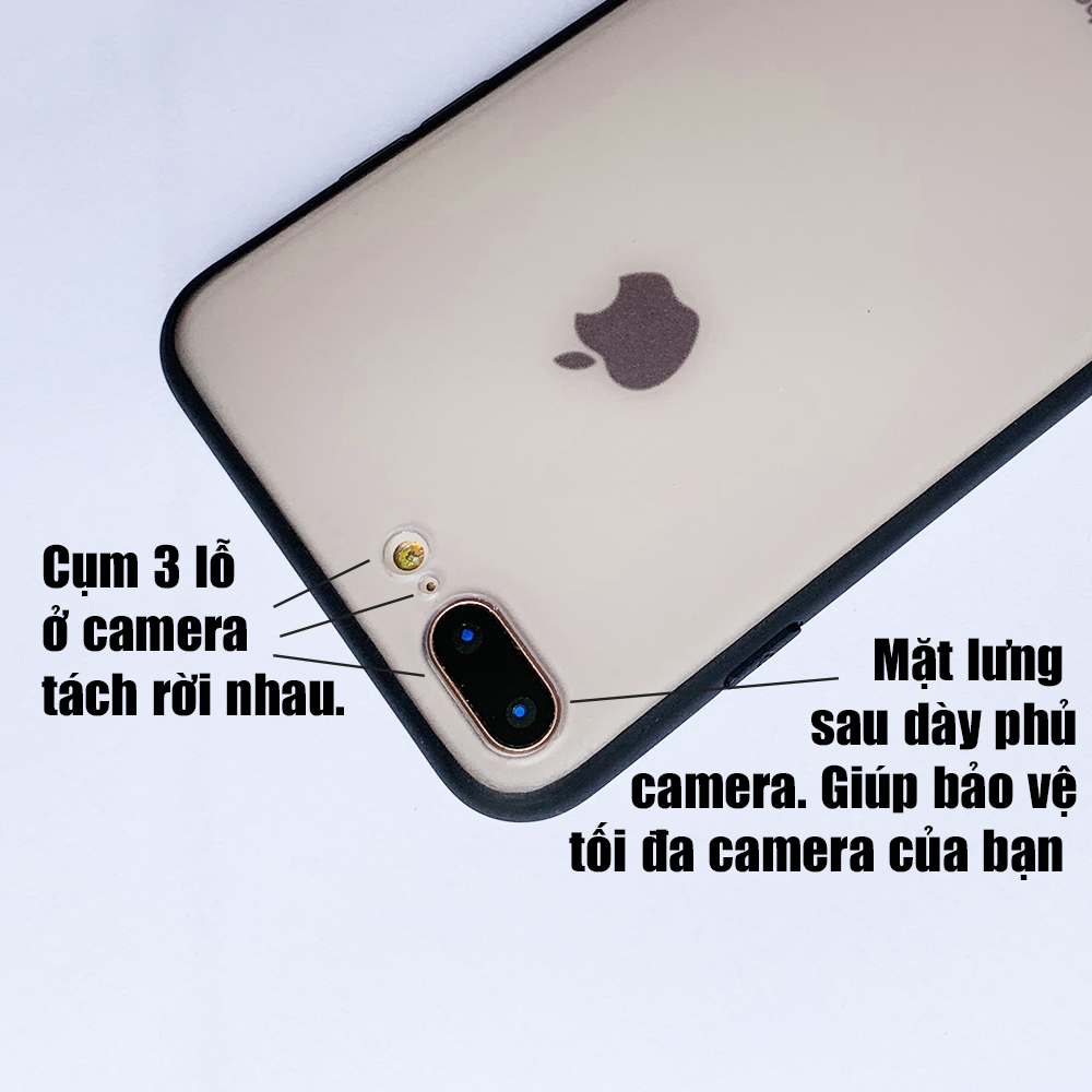 Ốp lưng viền dẻo đen sần cao cấp giành cho iPhone 7 Plus vs iPhone 8 Plus