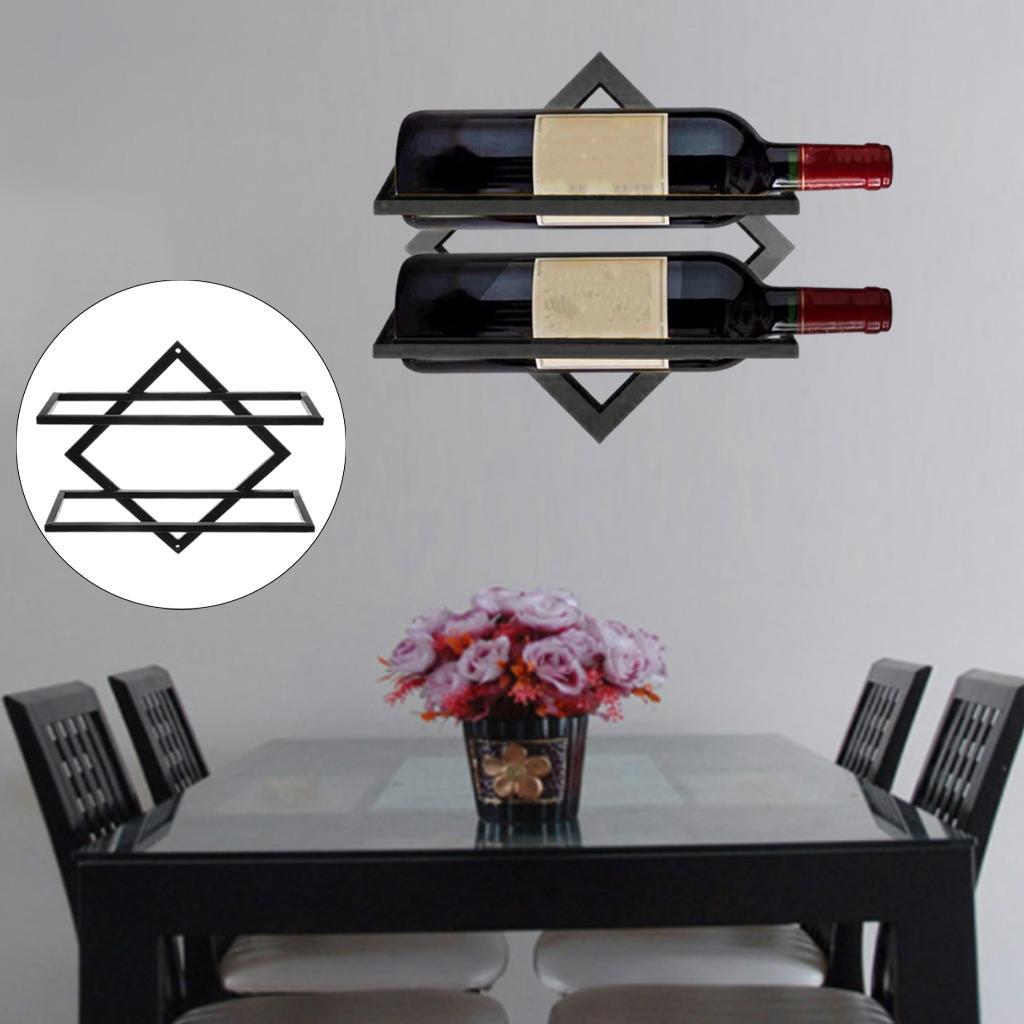 3x Wine Rack Steel Wall Mount Bottle Storage Towel Holder Shelf Kitchen