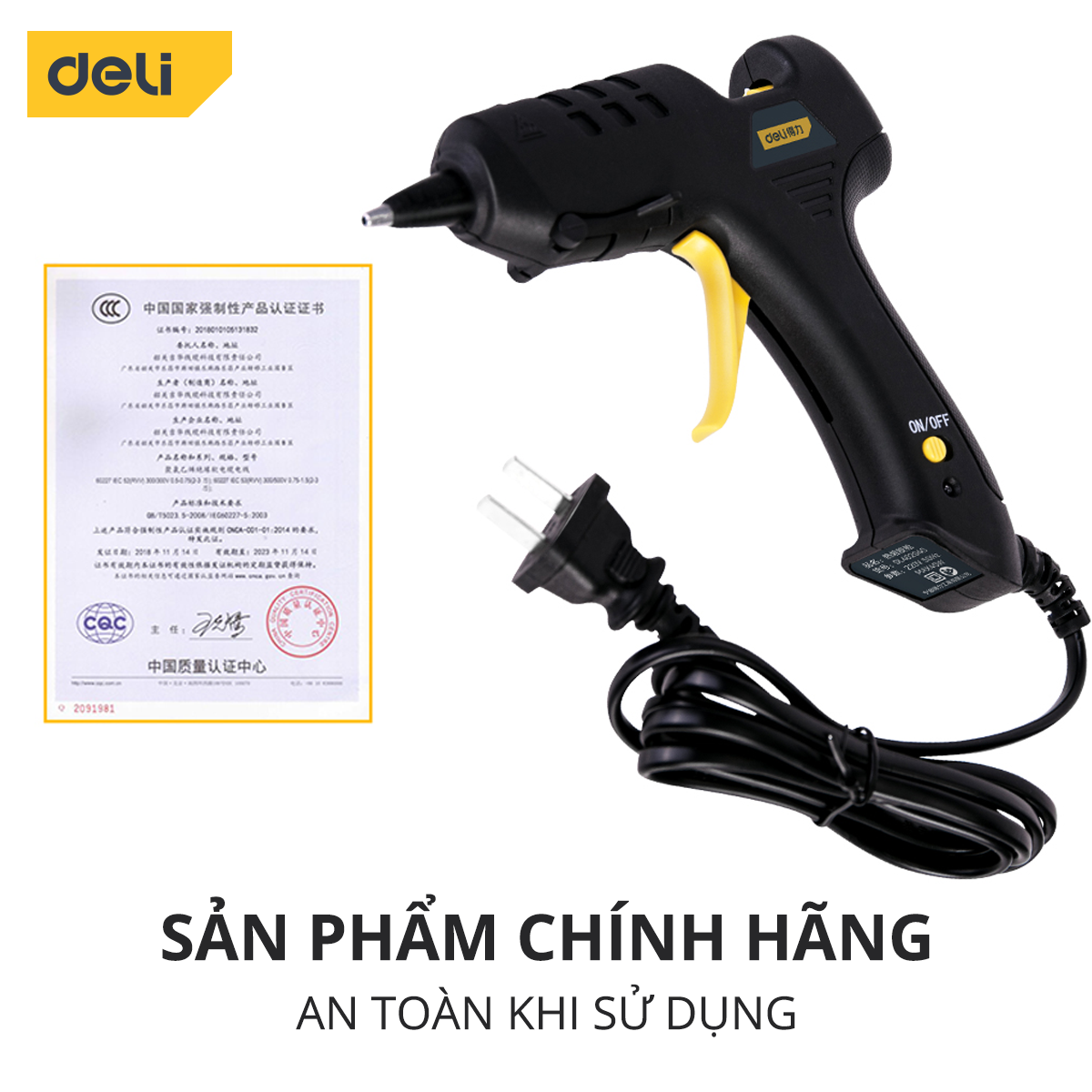 Thiết Bị Máy Bắn Keo Deli Cao Cấp Chính Hãng Công Suất Lớn 40W - Nhỏ Gọn, An Toàn Sử Dụng - Thiết Kế Hiện Đại - DL402040