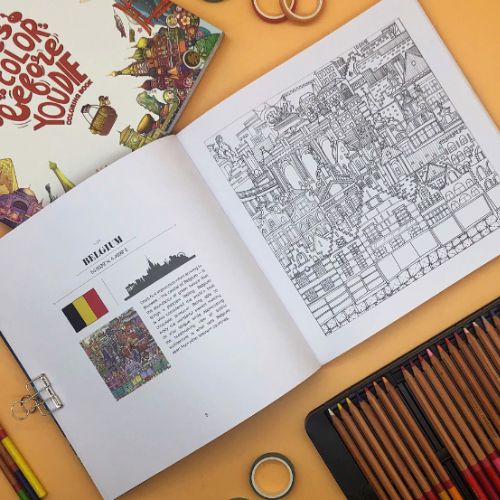 50 Places to Color before You die Coloring book - Sách tô màu