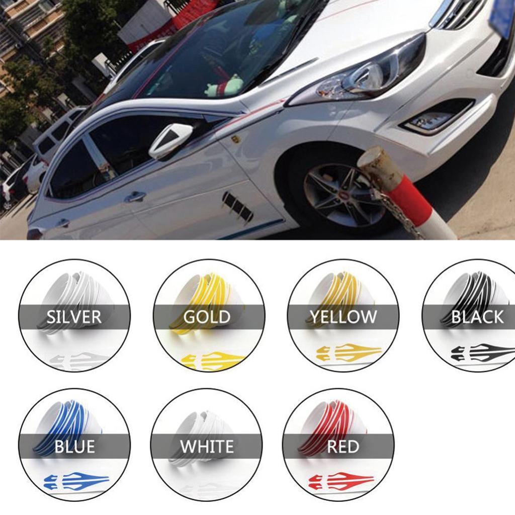 2x Brooches Stripe Tape Vinyl Decal Car Sticker Steamline Dual Line Red