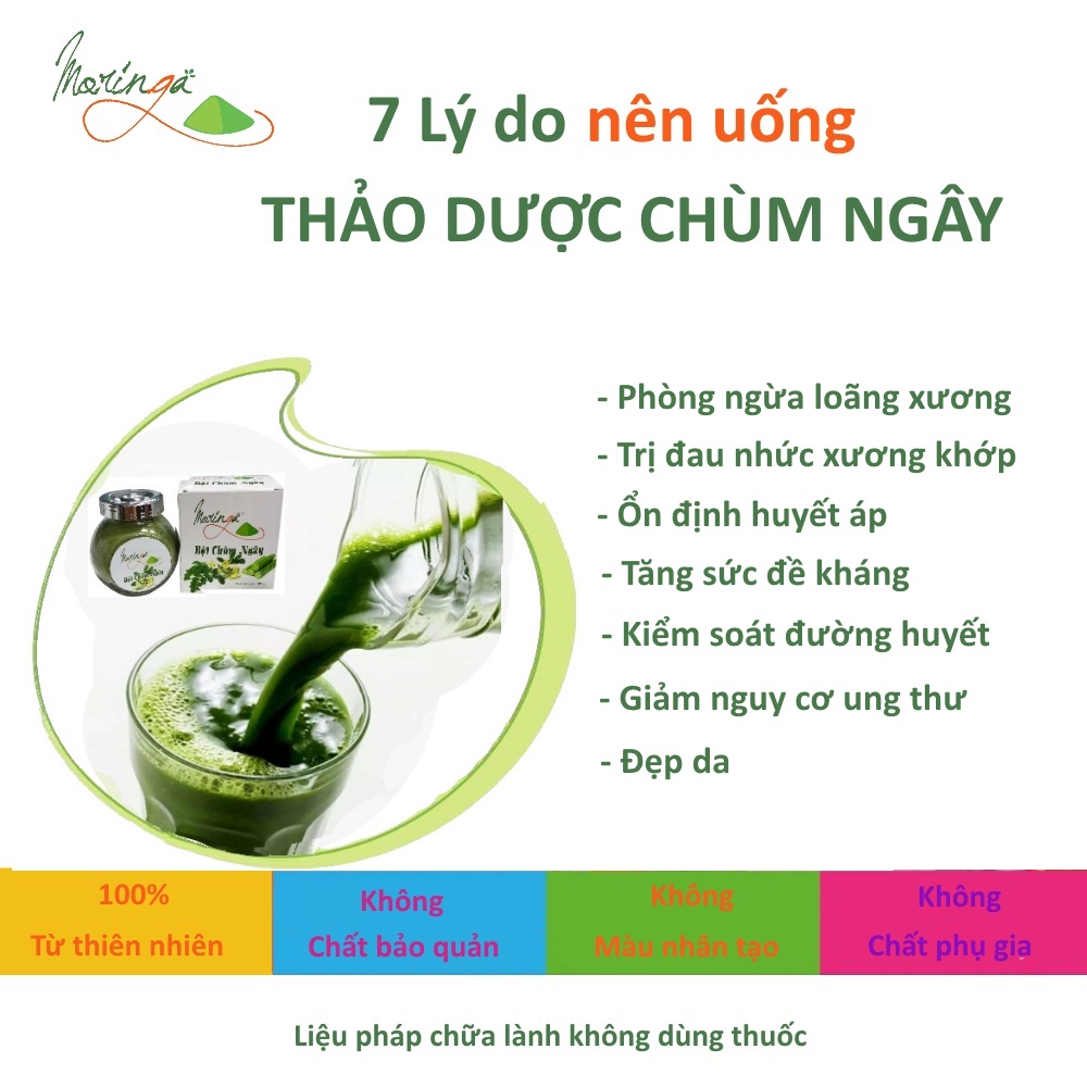 Combo 2 Hộp Bột Chùm Ngây Moringa - Thảo dược giúp tăng sức đề kháng, phòng ngừa loãng xương, hỗ trợ điều trị tiểu đường, đau nhức xương khớp, ổn định huyết áp, đẹp da