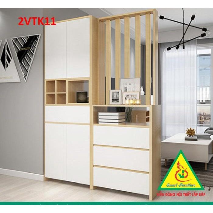Tủ kệ trang trí kiêm vách ngăn phòng khách , nhà bếp 2VTK11- Nội thất lắp ráp Viendong Adv