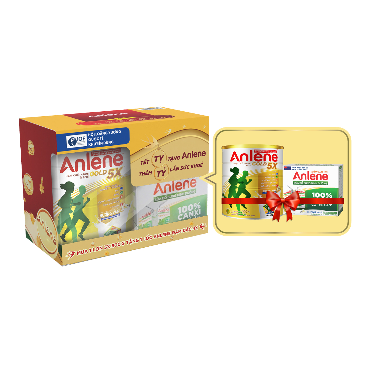 Combo 3 TPBS Anlene Gold hương vani 800g - Tặng máy vắt cam