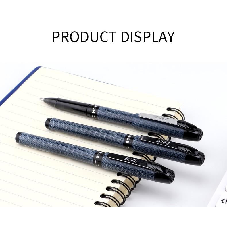 Hộp 12 Cây Bút mực gel BAOKE  da rắn mịn 0.5 / 0.7 / 1.0 mm, bút mực gel kẹp kim loại chất lượng cao