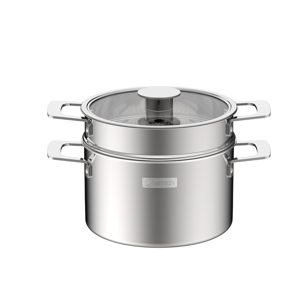 Bộ nồi Inox liền khối Elmich Hera EL-8132IN size 16, 20, 22, xửng hấp 22cm