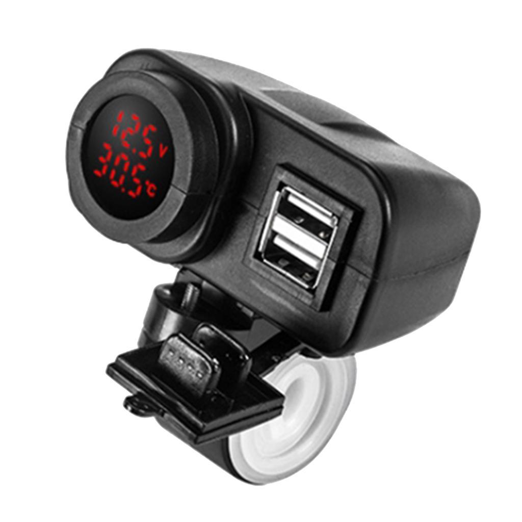 5V Motorcycle Waterproof Mobile Phone Charger Socket Power Port Red