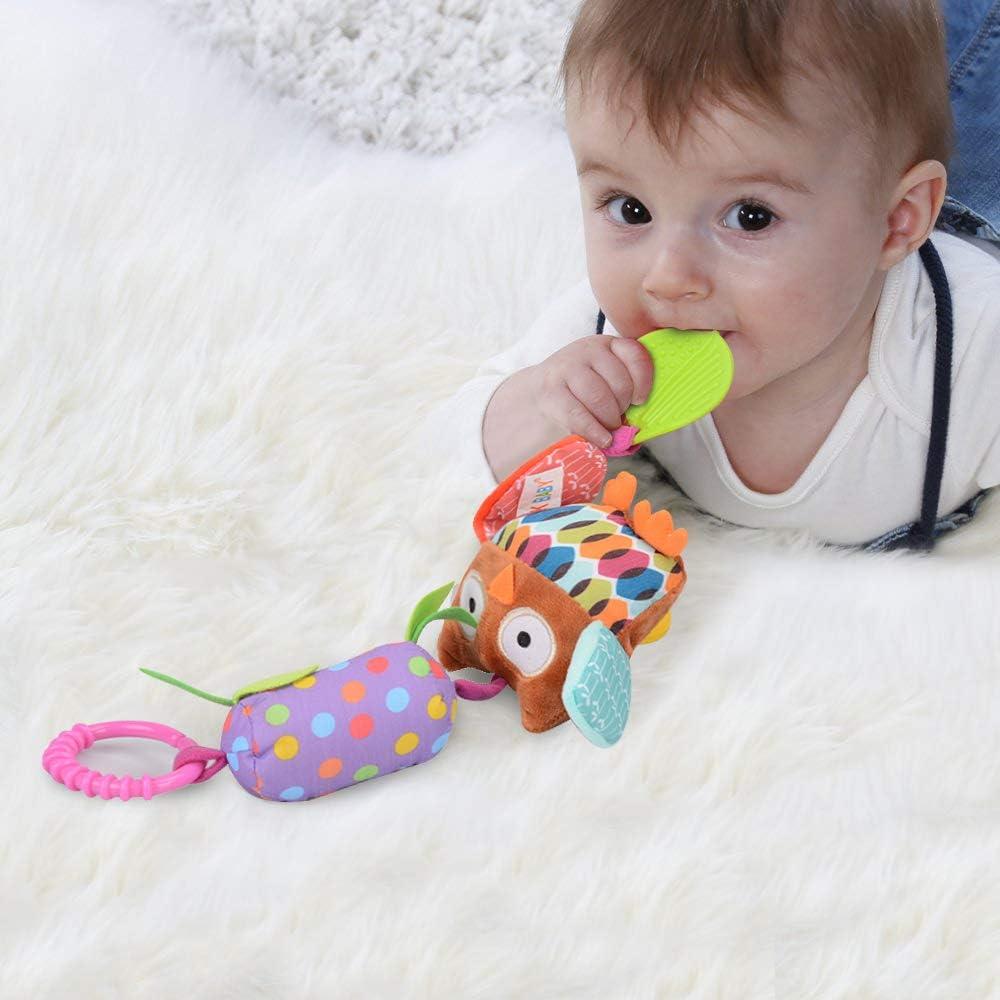 Đồ chơi xe đẩy em bé, thú nhồi bông 6 phần có chuông, hình lục lạc để treo trên giường, nôi hoặc ghế ô tô, đồ chơi giáo dục cho trẻ sơ sinh và trẻ mới biết đi