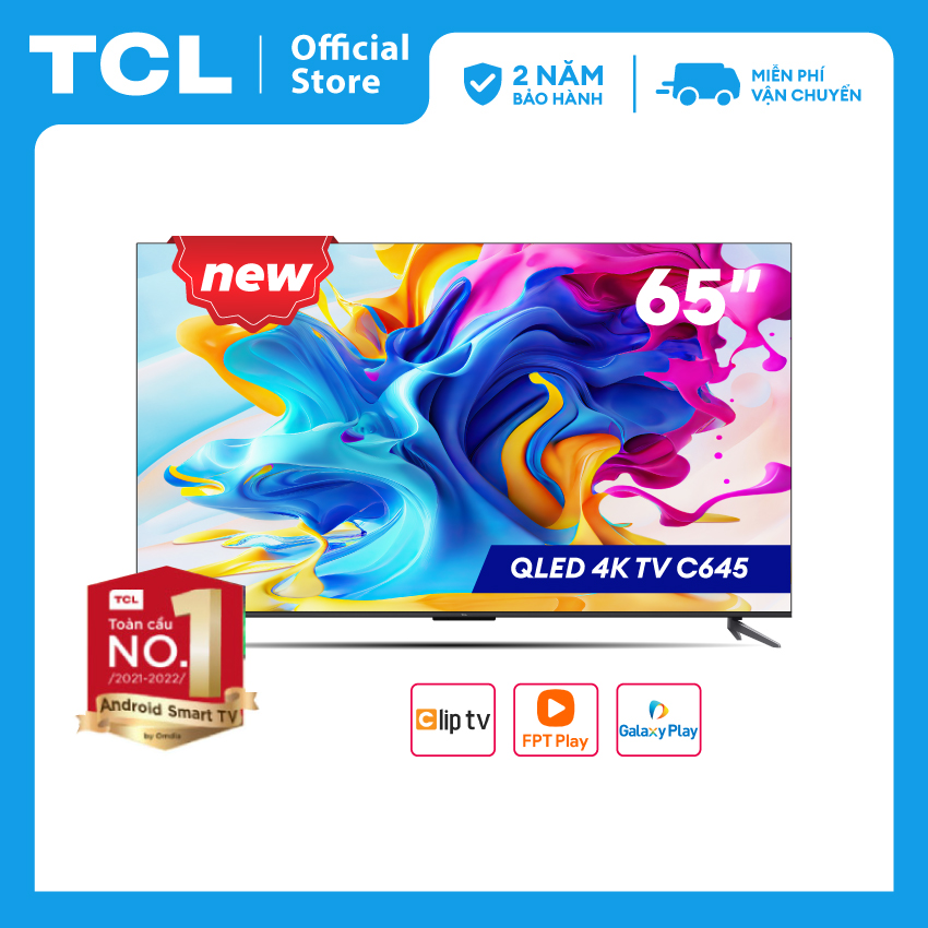 [SẢN PHẨM MỚI 2023 - Hàng chính hãng] QLED TV 4K UHD - Tivi 65 inch - TCL 65C645 - Google TV - OK Google - tivi 65 inch chât lượng