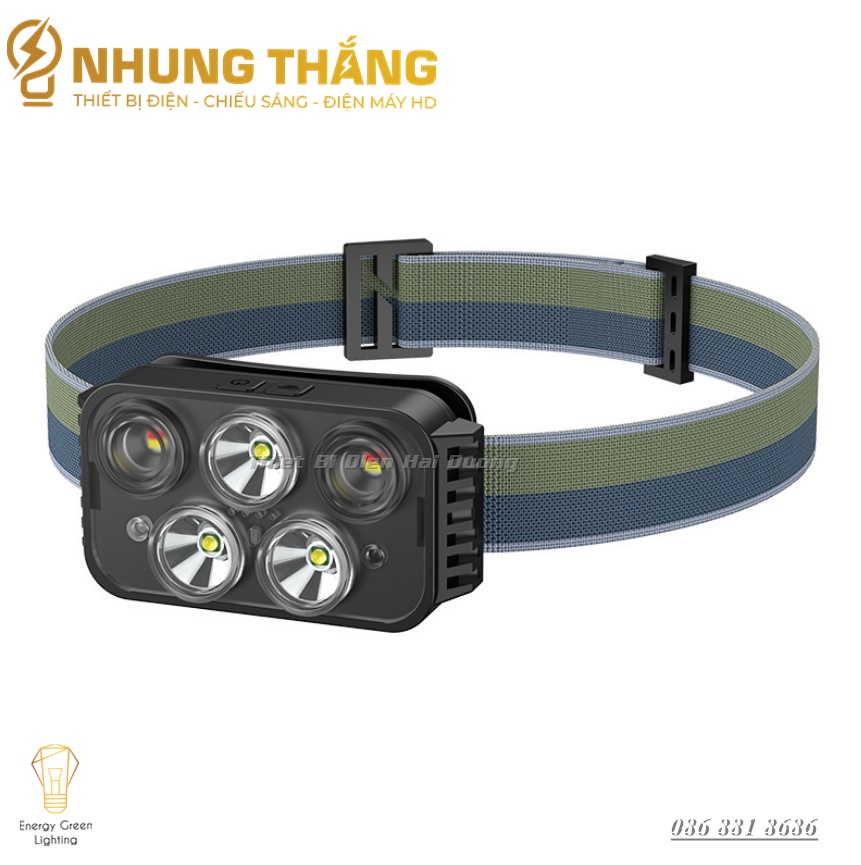 Đèn Pha Đội Đầu Xoay Cảm Ứng TD16602 - 7 Chế độ sáng - Chip LED Siêu Sáng - Dung lượng Pin Lớn - CÓ VIDEO