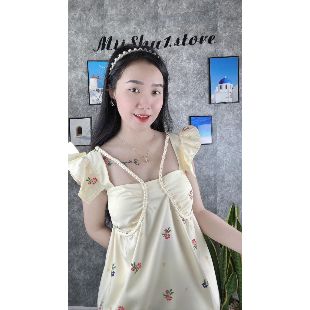 Set bộ nữ,Set bộ đùi quần ống rộng mix áo tay bèo mặc nhà, dạo phố siêu dễ thương