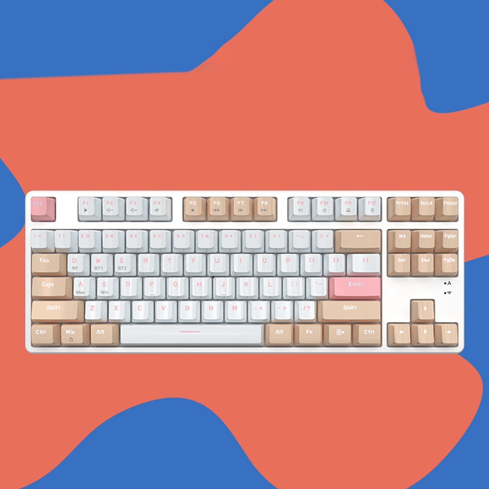 AK871 Mechanical Keyboard with A TKL Layout 87 Keys Wireless Office Keyboard