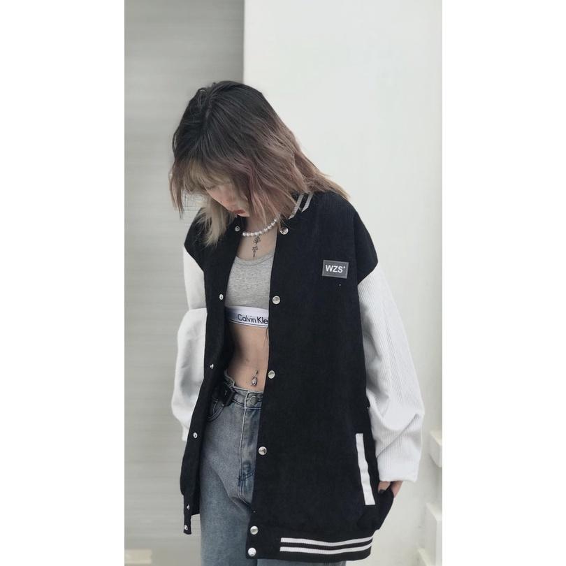 Áo varsity/bomber tay dài chữ WZS
