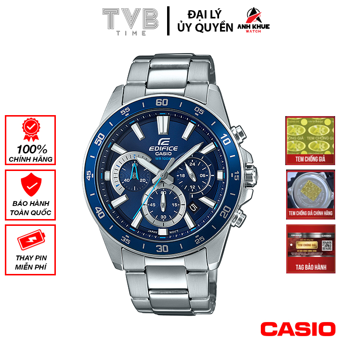 Đồng hồ nam dây kim loại Casio Edifice chính hãng Anh Khuê EFV-570D-2AVUDF (43mm)