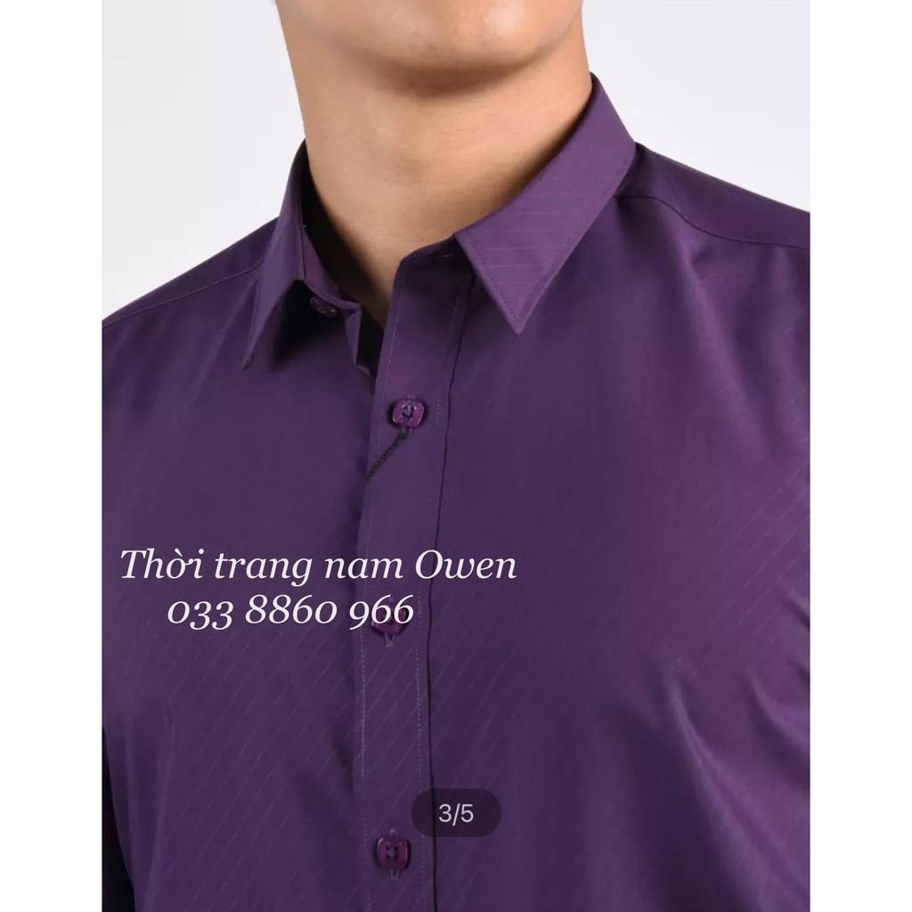 Hình ảnh OWEN - Áo sơ mi dài tay Owen Slimfit chất modan màu tím 80761