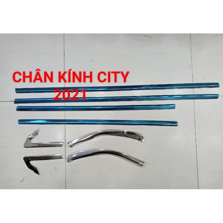 Viền Cong + Nẹp Chân Kính Dành Cho Xe Honda City 2021 Chất Liệu Inox Cao Cấp