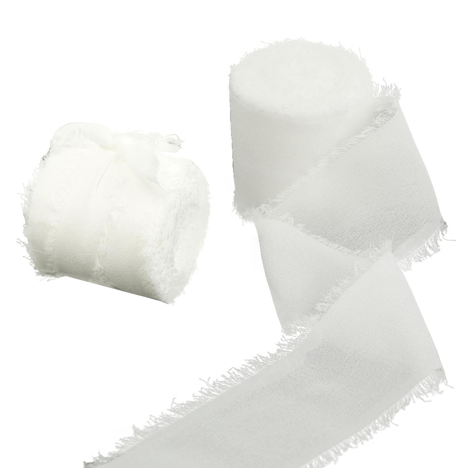 6 Rolls Fringe Chiffon Silk Ribbon Gifts Wrapping