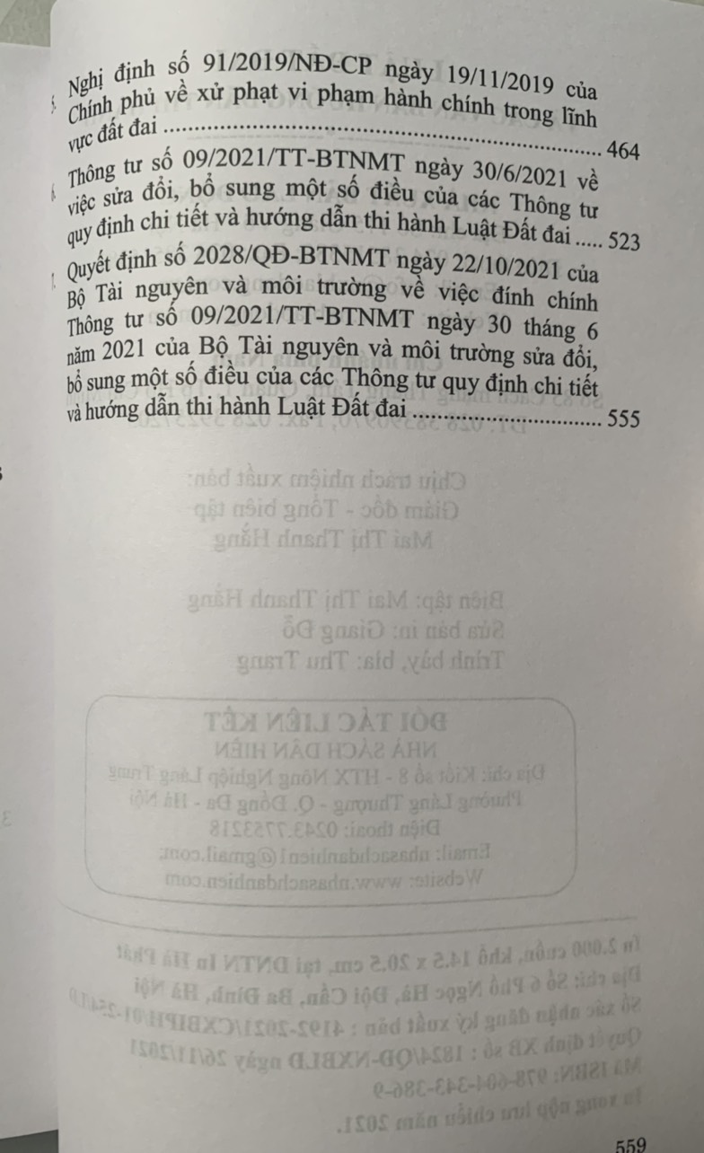 Luật đất đai và văn bản hướng dẫn thi hành