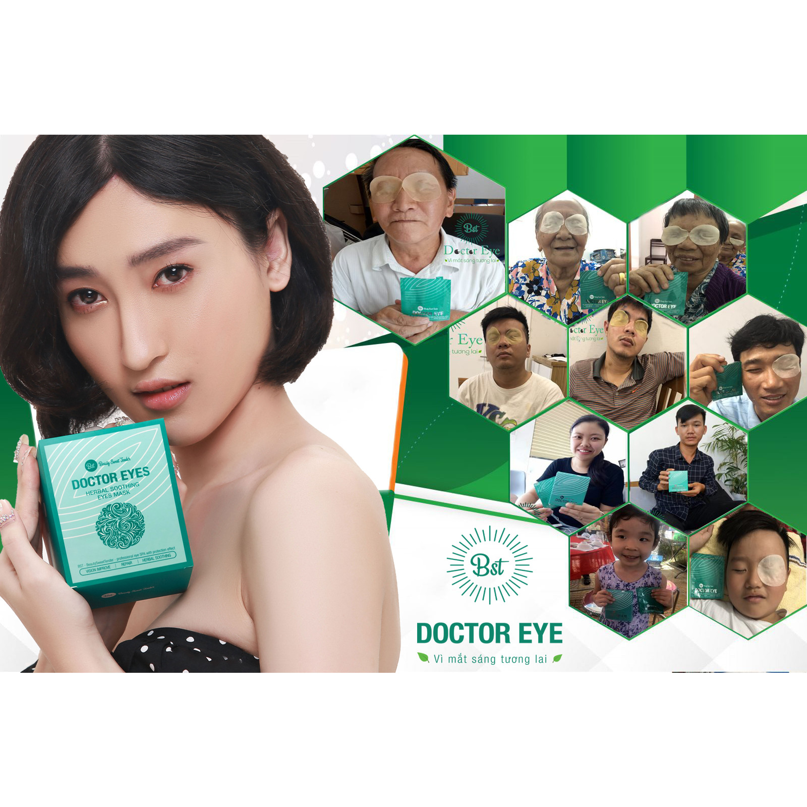 MẶT NẠ THẢO DƯỢC NGỪA THÂM, BỌNG MẮT BST DOCTOR EYE