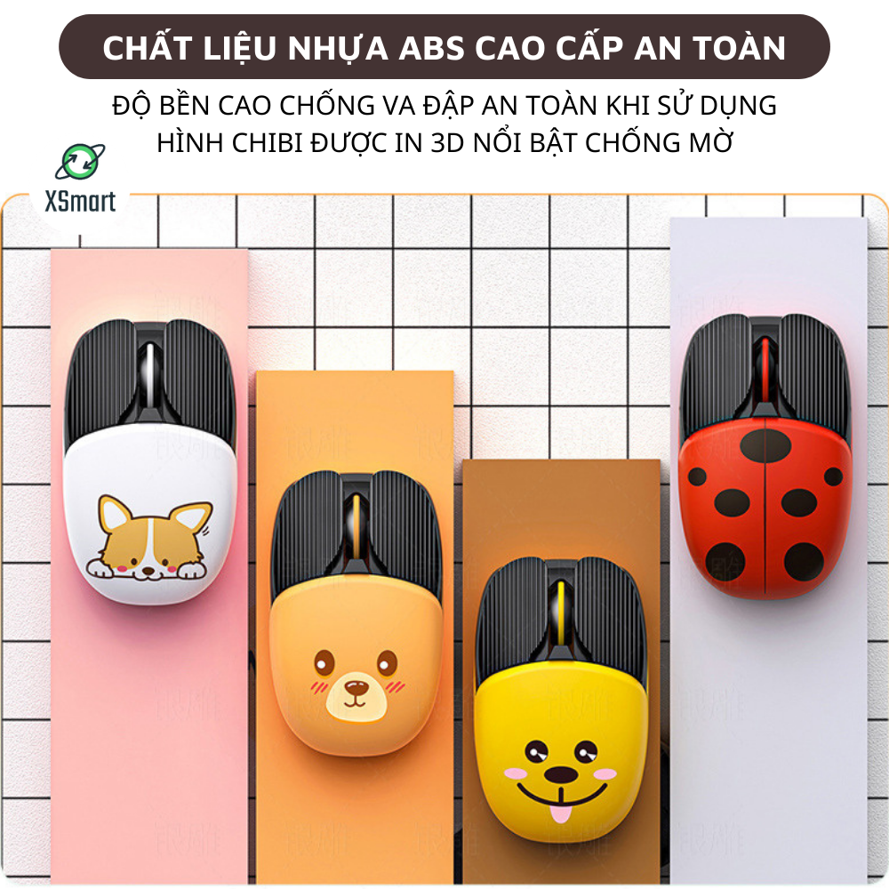 Chuột Bluetooth Không Dây A10 Hình Chibi Siêu Cute, Sử Dụng Pin Sạc Dùng Văn Phòng Tiện Lợi, Chơi Game Điện Thoại, Máy tính, PC-Hàng Chính Hãng