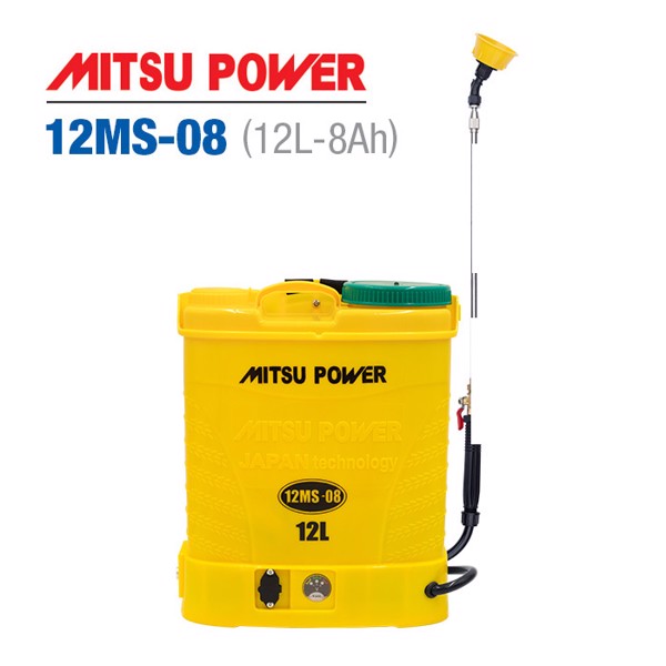 Bình xịt khử trùng, tưới cây Mitsu Power 12MS-08 | Bình phun xịt 12 lít | 12V-8AH