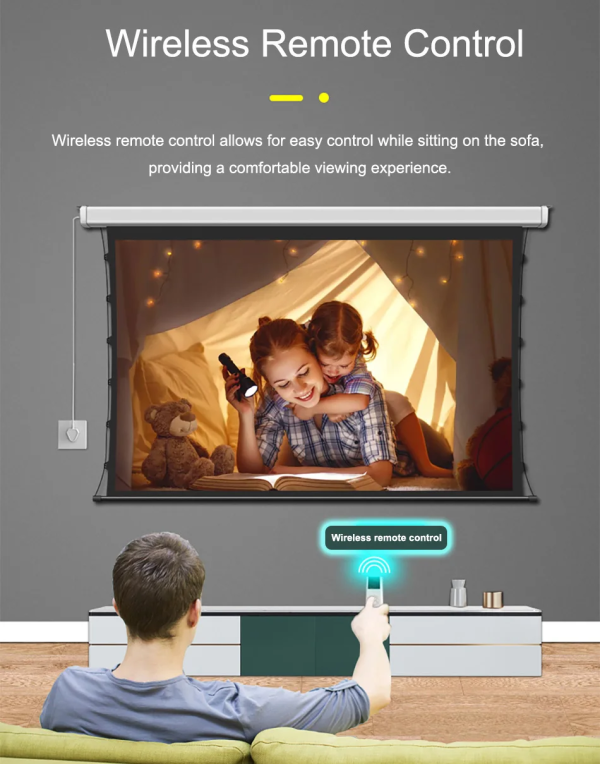Màn chiếu điện căng dây Tab Tension Eco Apollo tỉ lệ 16:9 Kích thước 92 inch đến 150 inch - Hàng nhập khẩu