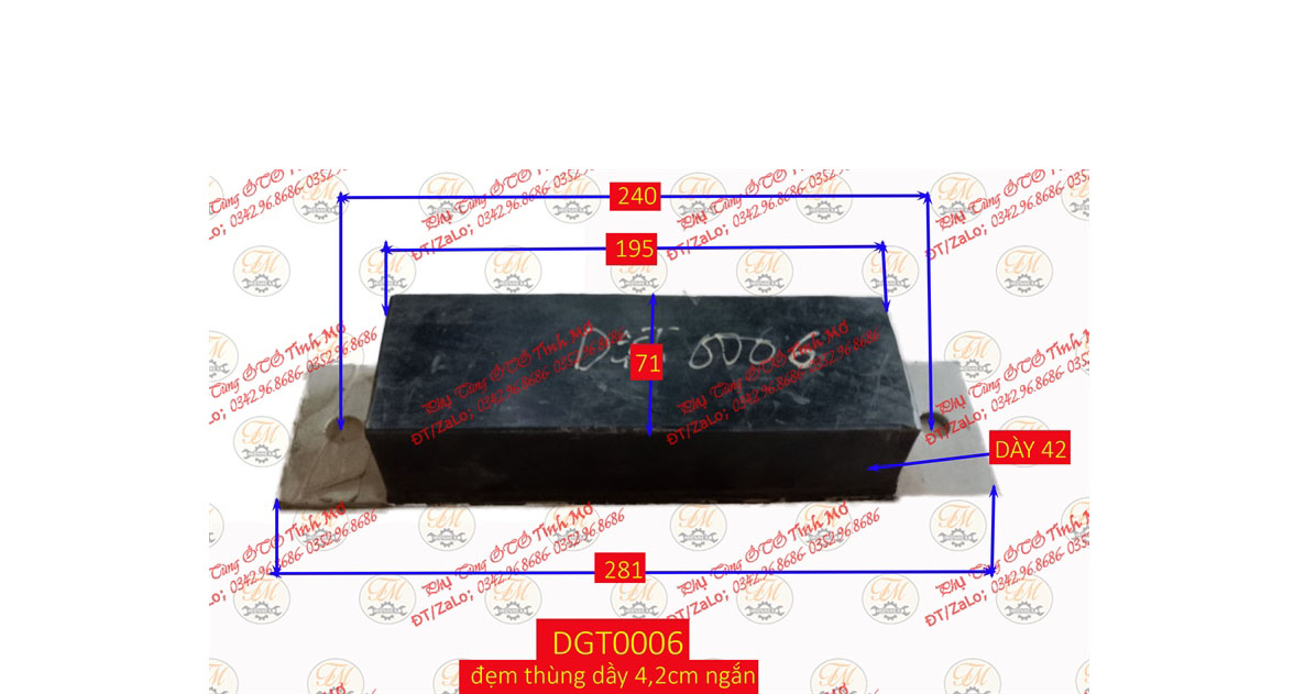 Đẹm thùng dầy 4,2cm ngắn
