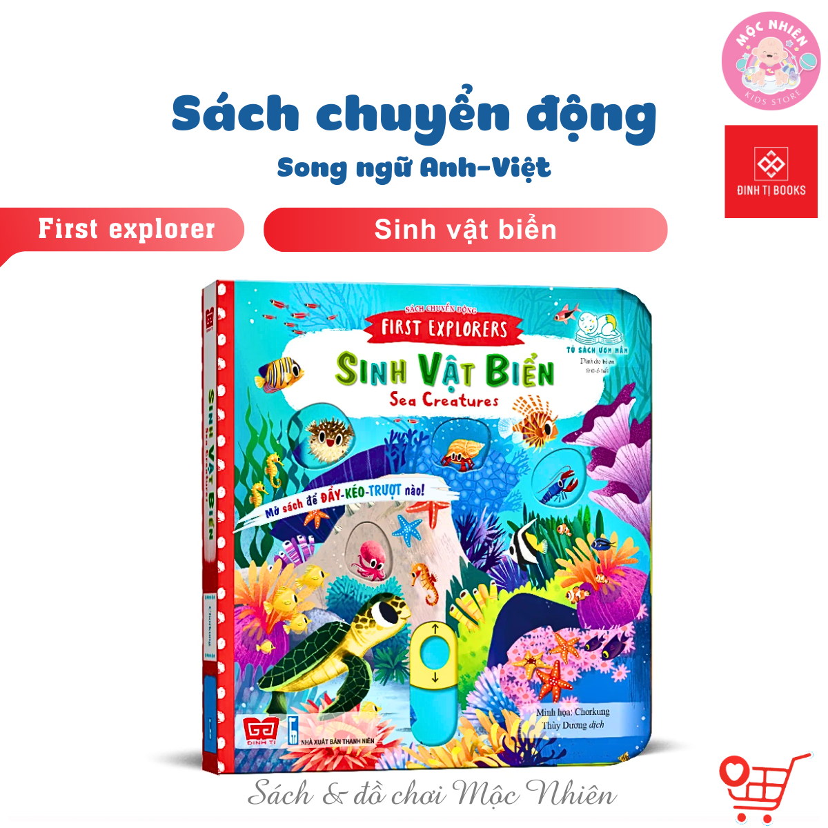 Sách Tương Tác Chuyển Động First Stories Cho Bé 0 - 6 Tuổi Nhiều Chủ Đề - Đinh Tị - Mộc Nhiên - Sinh Vật Biển