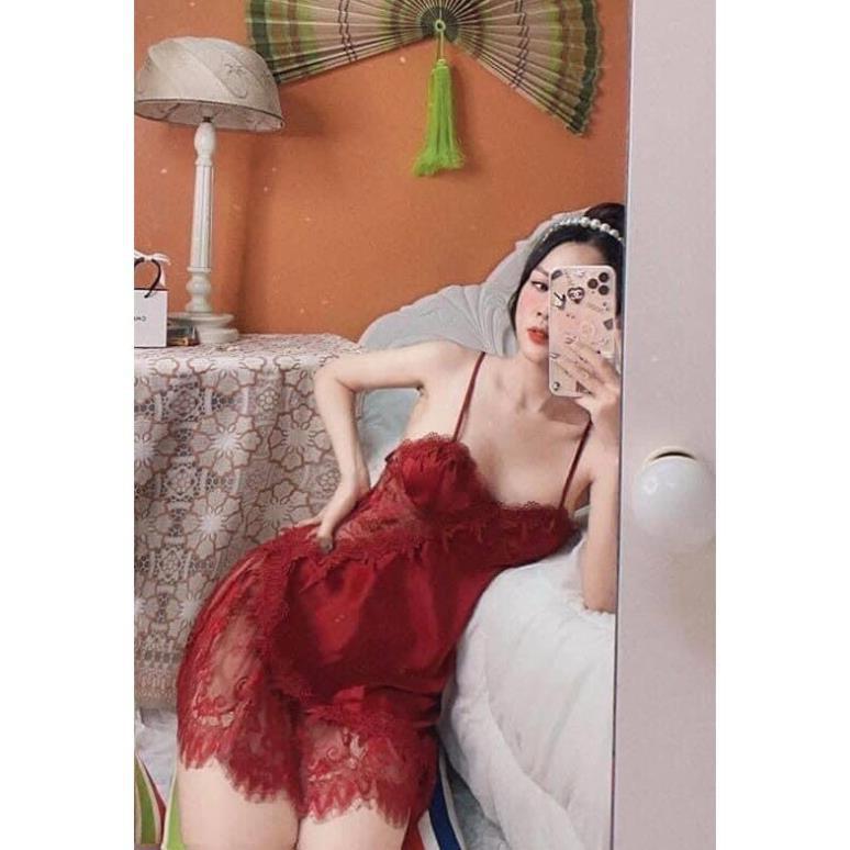 SX 35 -Váy ngủ sexy đỏ thần thánh siêu xinh ren ngực QUẢNG CHÂU cao cấp- hàng có sẵn  *