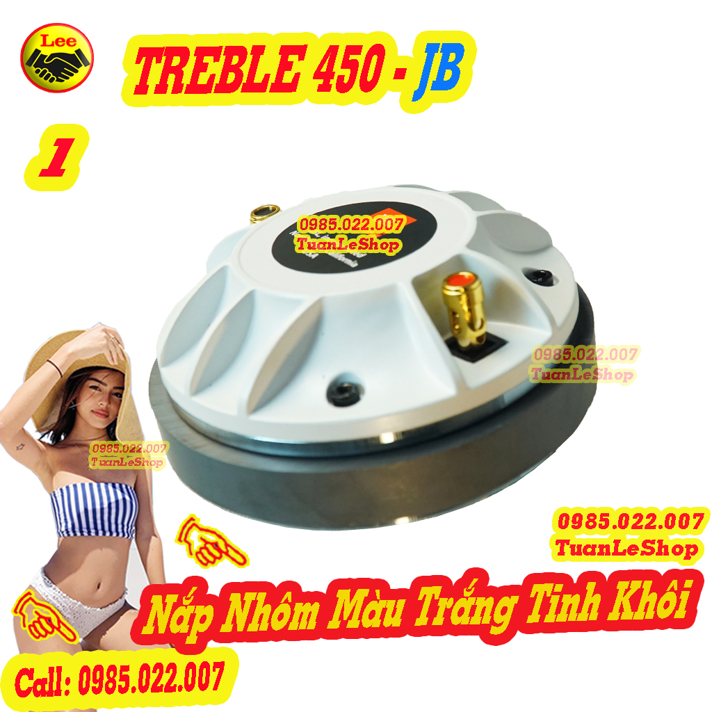 TREBLE 450 NẮP NHÔM TRẮNG REN XOÁY -  LOA TREP 450 NẮP TRẮNG – Giá 1 LOA 450  TRẮNG REN XOÁY