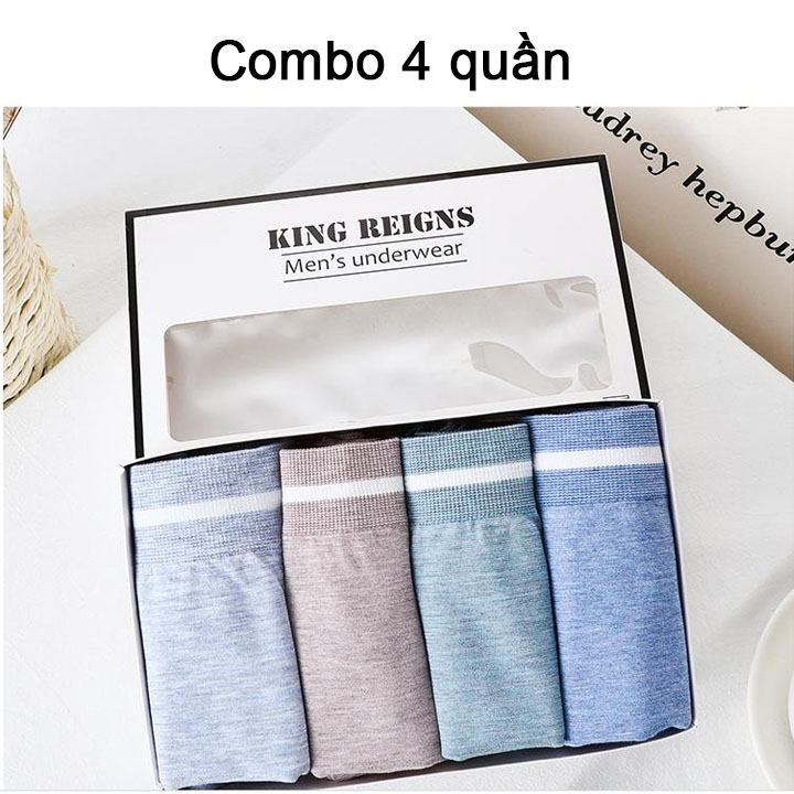 Combo 4 chiếc quần lót nam cotton co giãn thoáng khí