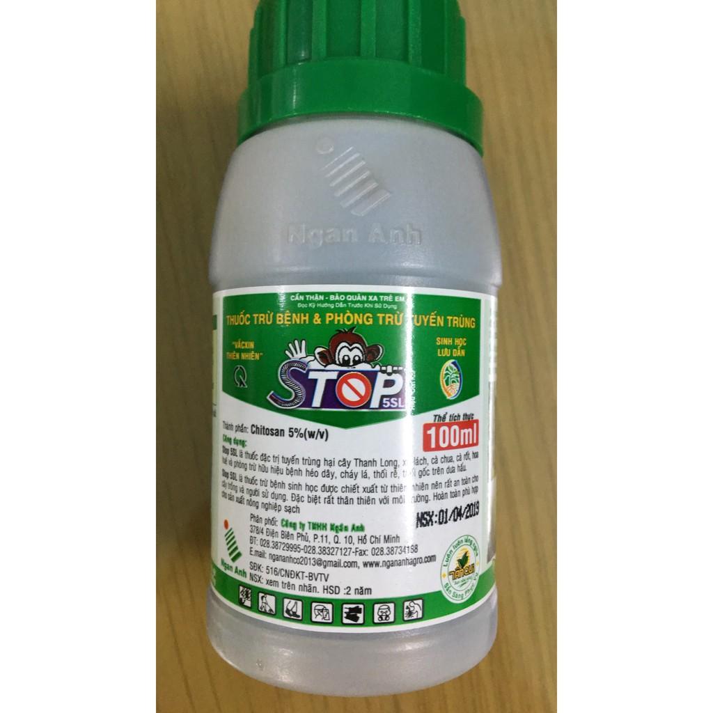 Sản phẩm trừ bệnh và phòng trừ tuyến trùng Stop 5SL lọ 100ml
