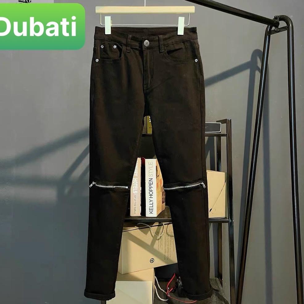 QUẦN JEAN NAM CHẤT BÒ ĐEN KHÓA KIỂU GỐI NHẬT BẢN PHONG CÁCH CAO CẤP DB-01 - DUBATI FASHION