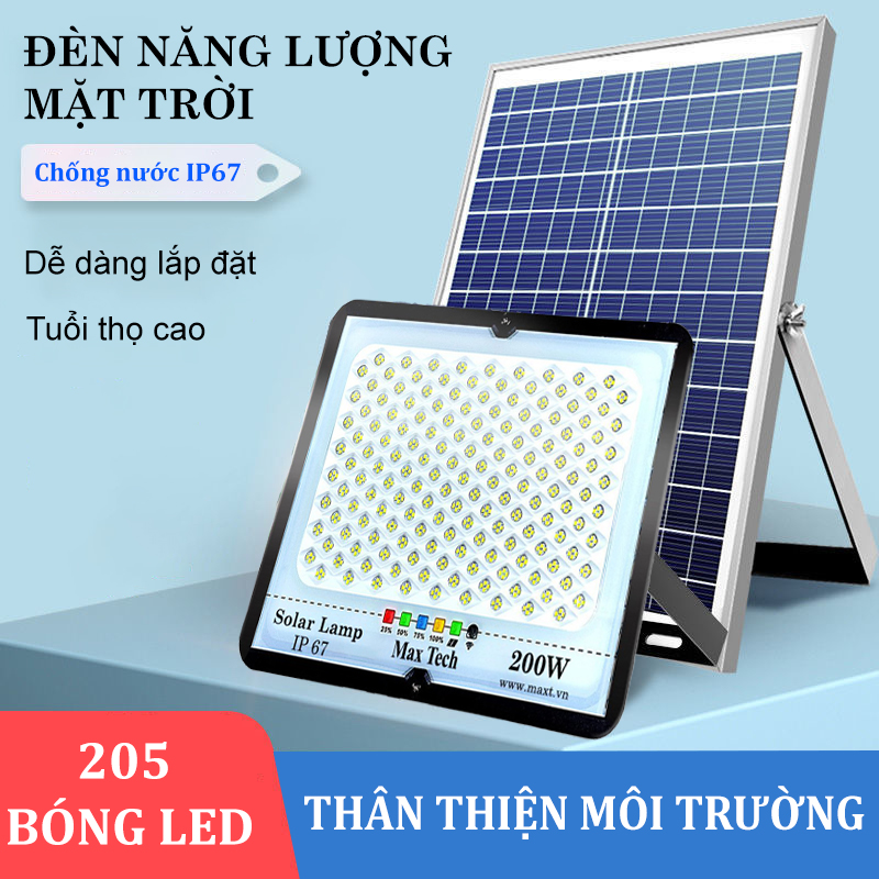 Đèn năng lượng mặt trời  MAXTECH bóng to 150w, 200w, 250w, 300w -Dễ lắp đặt, an toàn - D1370