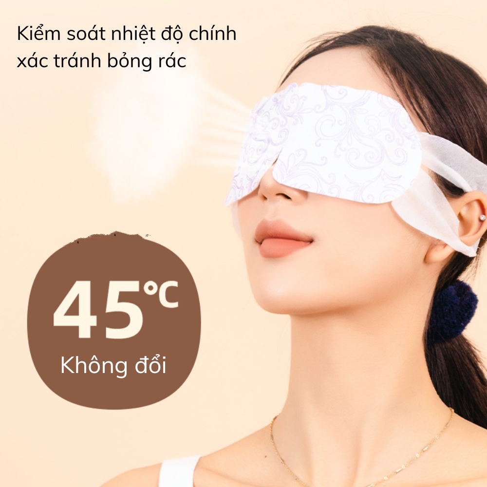 Set 5 Mặt nạ xông hơi nóng cho vùng mắt Túi chườm thư giãn mắt dùng một lần Miếng đắp mắt giúp giảm quầng thâm bọng mắt hạn chế khô mỏi mờ mắt