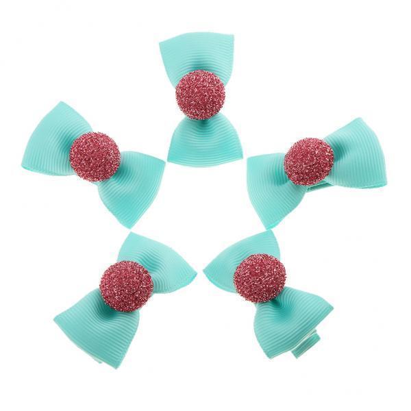2-3pack 5Pcs Colorful Baby Girl Hair Clip Bows Cap Alligator Clips Barrettes