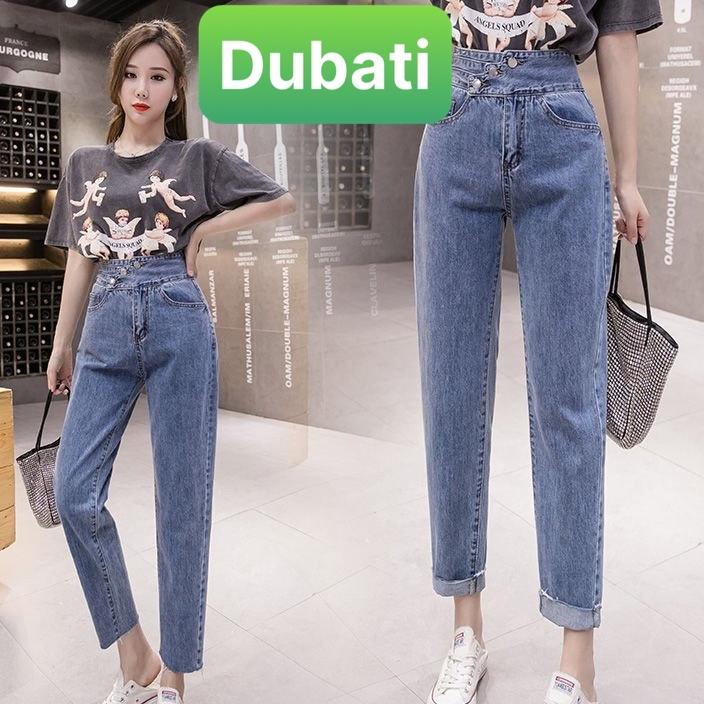QUẦN JEAN NỮ BAGGY LƯNG CAO NÂNG MÔNG EO BẢN TO 3 CÚC SANG CHẢNH NEW VIPP- DB 295- DUBATI FASHION