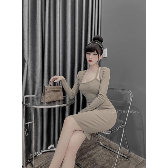 Set đầm áo khoác(len gân)-Carotshop