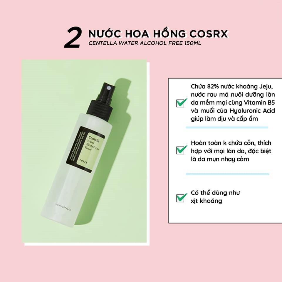 Nước Hoa Hồng Ngừa Mụn, Phục Hồi Da Chiết Xuất Từ Rau Má COSRX Centella Water Alcohol-Free 150ml