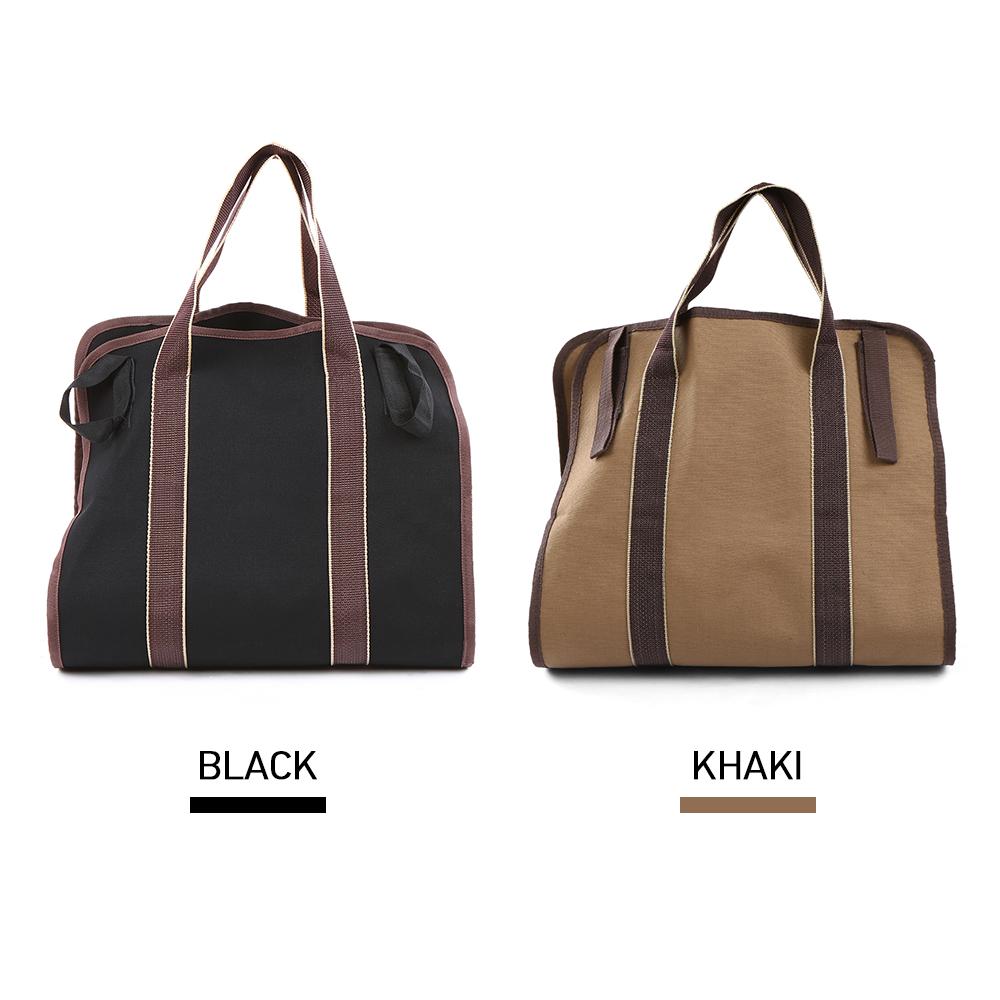 Túi vải canvas đựng củi gỗ bằng chất liệu vải dày dặn, có độ bền cao, chịu lực tốt