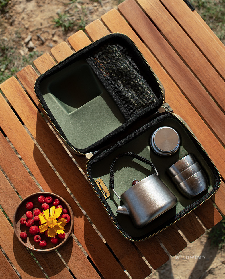 Bộ ấm trà Titanium 2 lớp Glamping NatureHike NH20CJ007