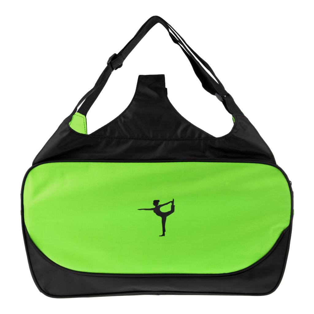 Large Capacity Water Resistant Wet/Dry Adjustable Yoga Mat Carrier Sling Bag Carrier Multi Purpose Storage Pockets with Zipper Closure